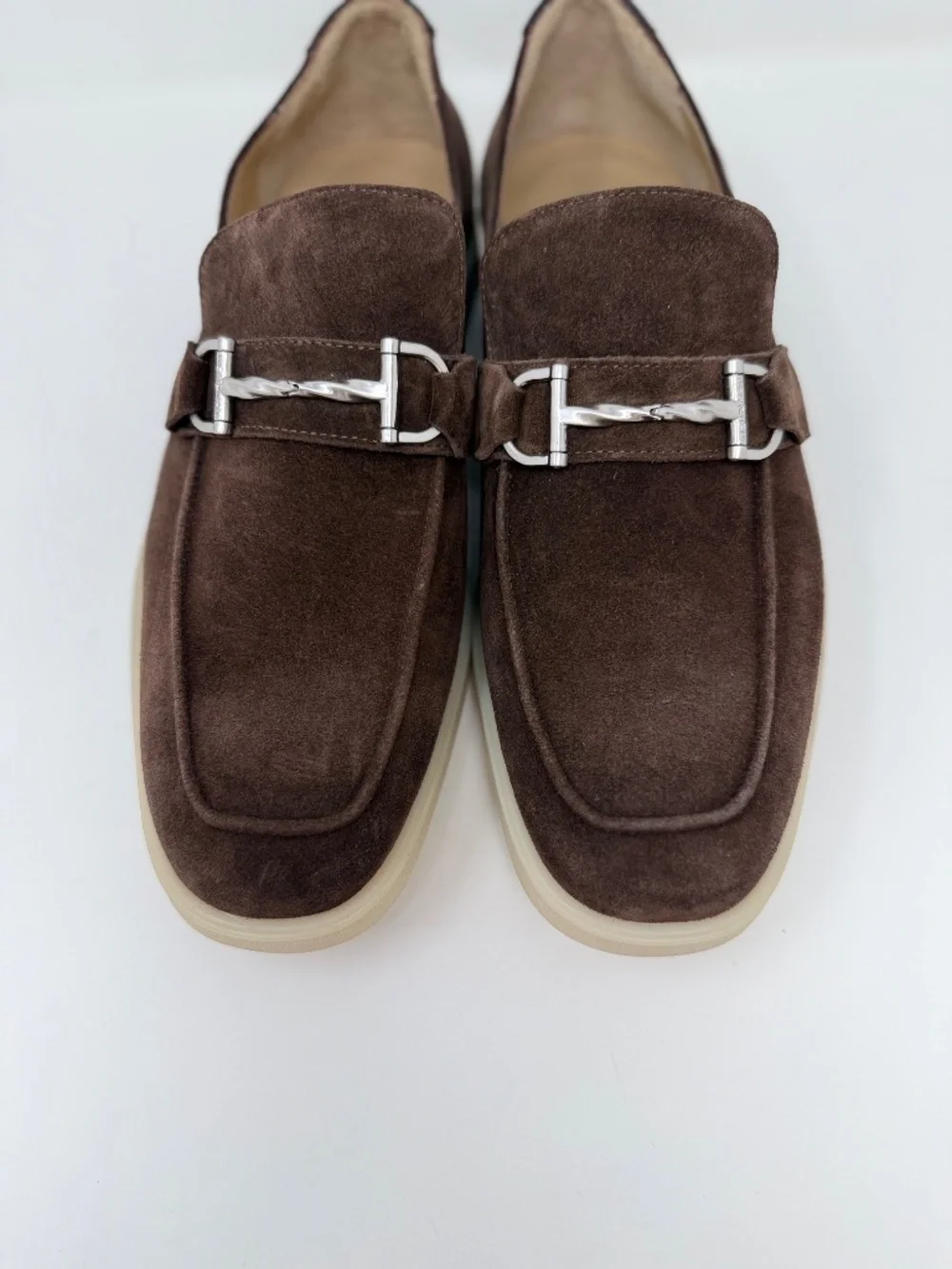 New Stuart Weitzman Aurelio Loafer Dark Brown Suede Sz 10.5